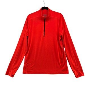 Stio Quarter Zip Pullover Mens Large Red Long Sleeve Performance 200069